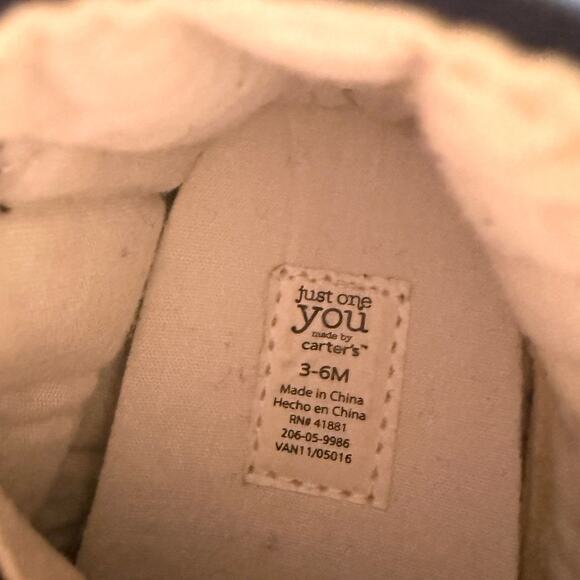 Carter's Baby Boy High Top Sneakers Shoes In Navy Gray Size 3-6 Months - Picture 5 of 5